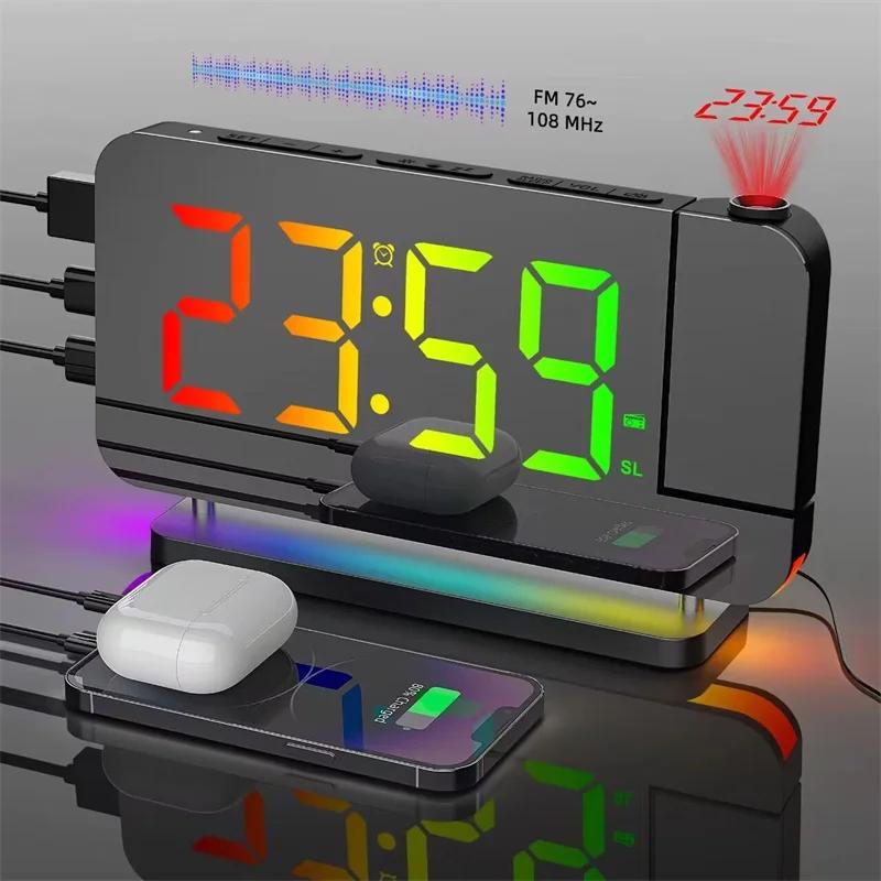 RGB FM  180   ˶ ð, RGB ߰ , 6 ܰ ,  USB  Ʈ, 12H, 24H  LED ð